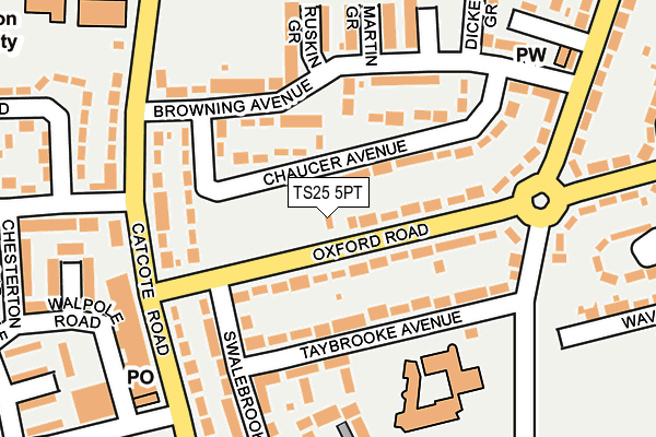 TS25 5PT map - OS OpenMap – Local (Ordnance Survey)
