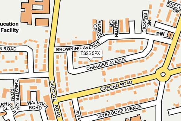 TS25 5PX map - OS OpenMap – Local (Ordnance Survey)