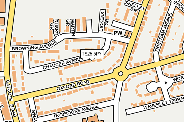 TS25 5PY map - OS OpenMap – Local (Ordnance Survey)
