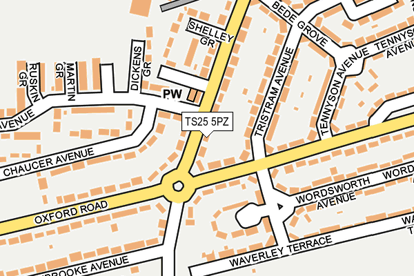 TS25 5PZ map - OS OpenMap – Local (Ordnance Survey)