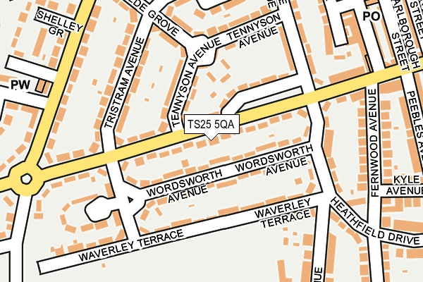 TS25 5QA map - OS OpenMap – Local (Ordnance Survey)