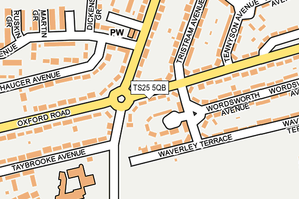 TS25 5QB map - OS OpenMap – Local (Ordnance Survey)