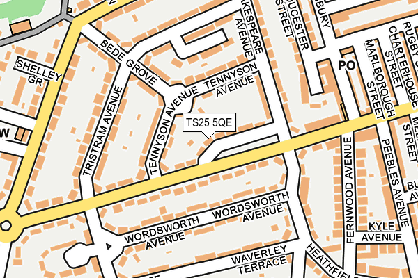 TS25 5QE map - OS OpenMap – Local (Ordnance Survey)