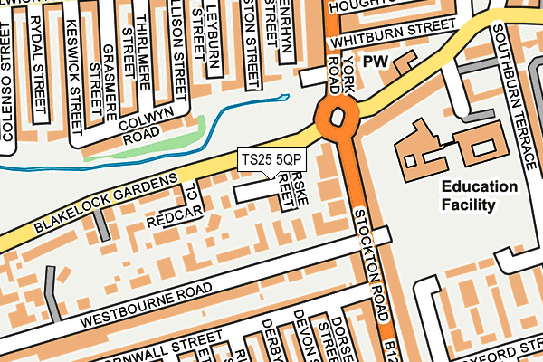 TS25 5QP map - OS OpenMap – Local (Ordnance Survey)