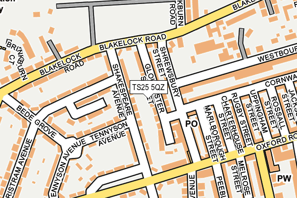 TS25 5QZ map - OS OpenMap – Local (Ordnance Survey)