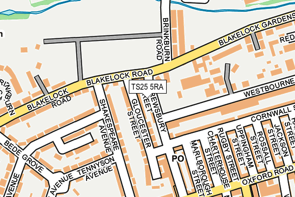 TS25 5RA map - OS OpenMap – Local (Ordnance Survey)