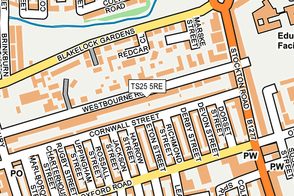TS25 5RE map - OS OpenMap – Local (Ordnance Survey)