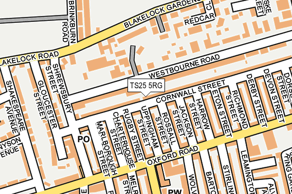 TS25 5RG map - OS OpenMap – Local (Ordnance Survey)