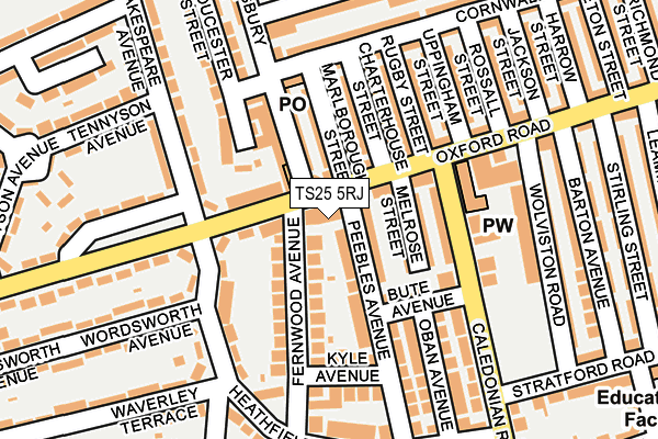 TS25 5RJ map - OS OpenMap – Local (Ordnance Survey)