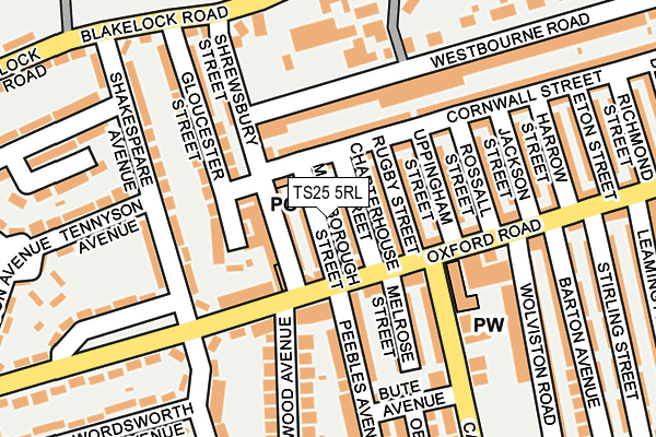 TS25 5RL map - OS OpenMap – Local (Ordnance Survey)