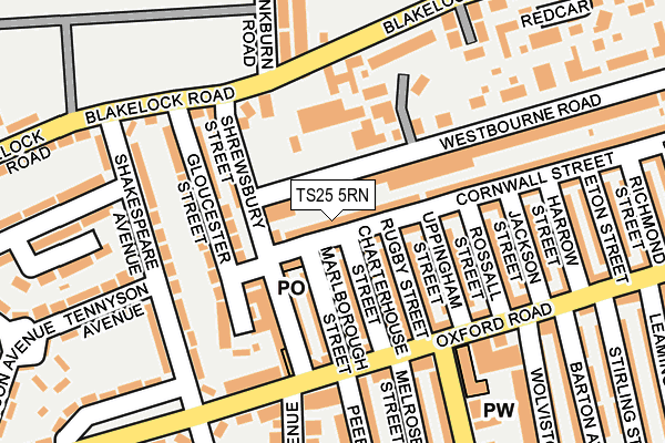 TS25 5RN map - OS OpenMap – Local (Ordnance Survey)