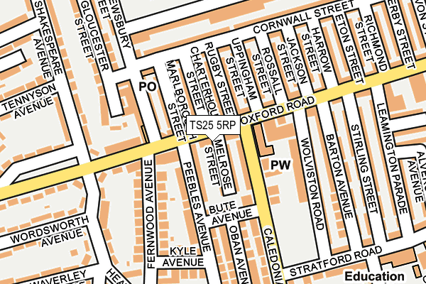 TS25 5RP map - OS OpenMap – Local (Ordnance Survey)