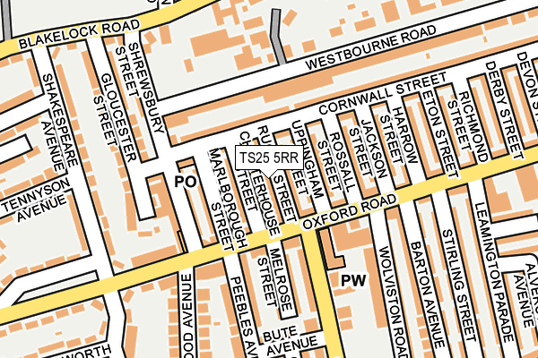 TS25 5RR map - OS OpenMap – Local (Ordnance Survey)