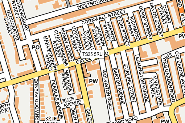 TS25 5RU map - OS OpenMap – Local (Ordnance Survey)