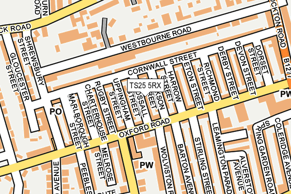 TS25 5RX map - OS OpenMap – Local (Ordnance Survey)
