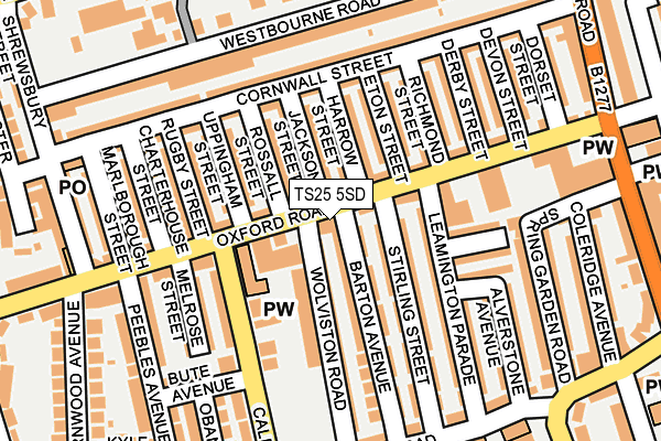 TS25 5SD map - OS OpenMap – Local (Ordnance Survey)