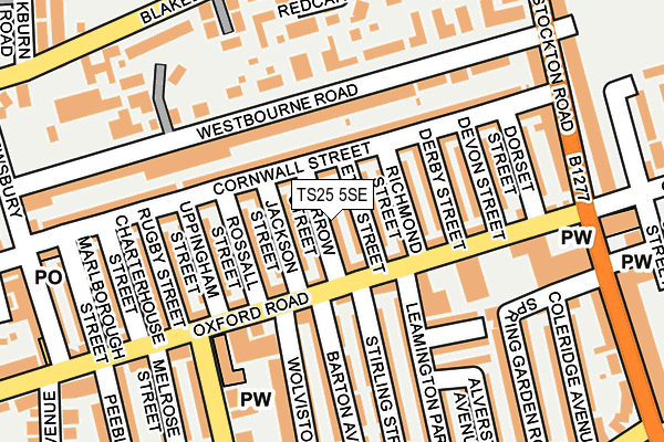 TS25 5SE map - OS OpenMap – Local (Ordnance Survey)