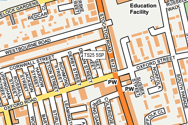 TS25 5SP map - OS OpenMap – Local (Ordnance Survey)