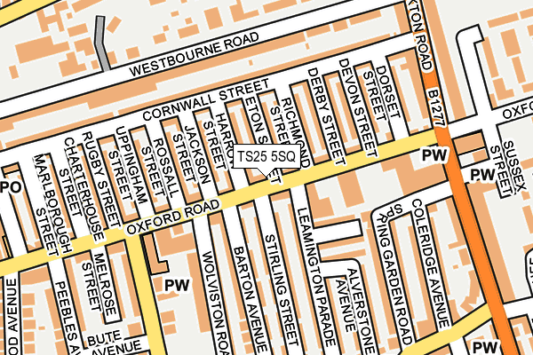 TS25 5SQ map - OS OpenMap – Local (Ordnance Survey)