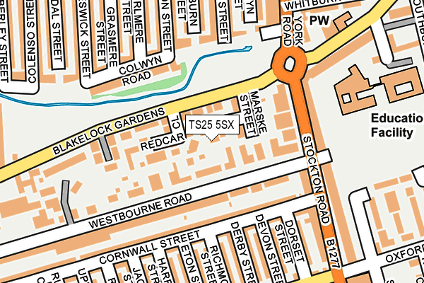 TS25 5SX map - OS OpenMap – Local (Ordnance Survey)