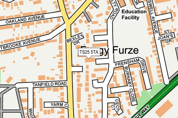 TS25 5TA map - OS OpenMap – Local (Ordnance Survey)