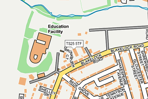TS25 5TF map - OS OpenMap – Local (Ordnance Survey)