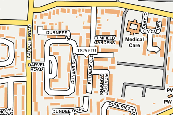 TS25 5TU map - OS OpenMap – Local (Ordnance Survey)
