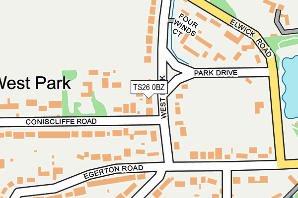 TS26 0BZ map - OS OpenMap – Local (Ordnance Survey)