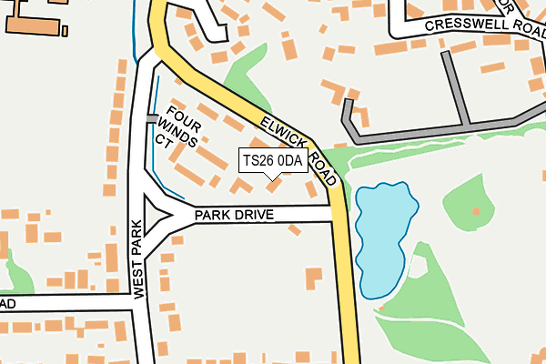 TS26 0DA map - OS OpenMap – Local (Ordnance Survey)