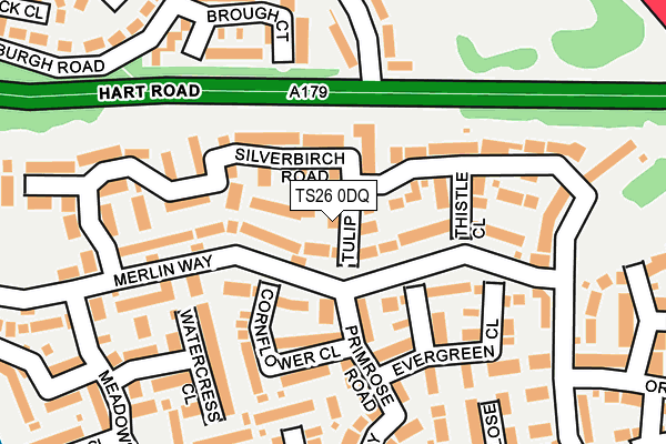 TS26 0DQ map - OS OpenMap – Local (Ordnance Survey)