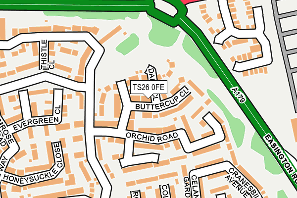 TS26 0FE map - OS OpenMap – Local (Ordnance Survey)