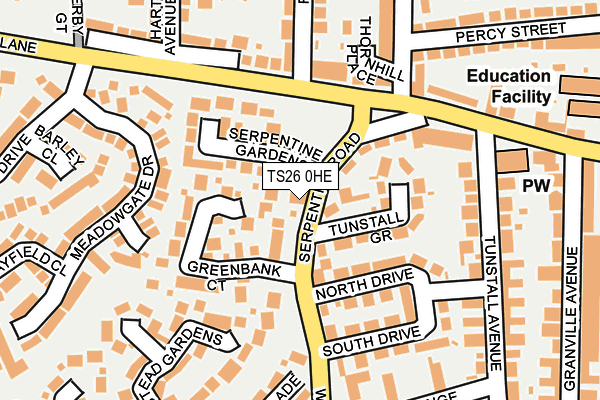 TS26 0HE map - OS OpenMap – Local (Ordnance Survey)