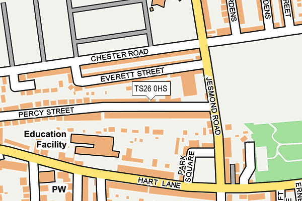 TS26 0HS map - OS OpenMap – Local (Ordnance Survey)