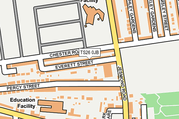 TS26 0JB map - OS OpenMap – Local (Ordnance Survey)