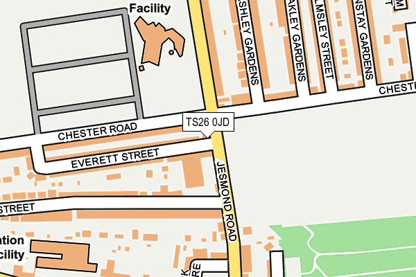 TS26 0JD map - OS OpenMap – Local (Ordnance Survey)