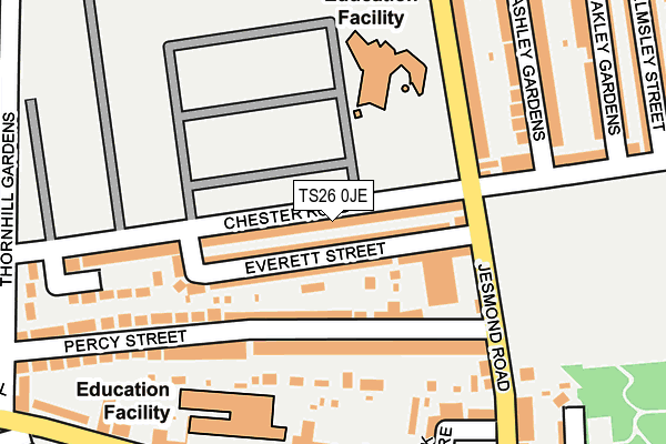 TS26 0JE map - OS OpenMap – Local (Ordnance Survey)