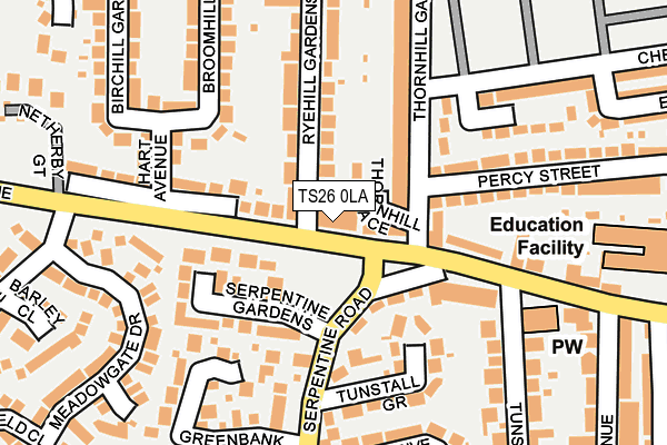 TS26 0LA map - OS OpenMap – Local (Ordnance Survey)