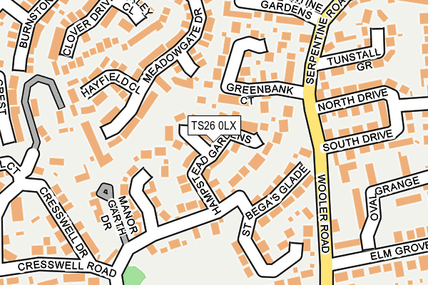 TS26 0LX map - OS OpenMap – Local (Ordnance Survey)