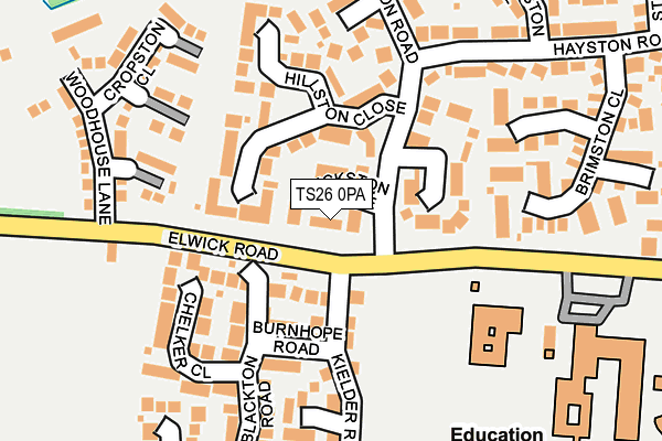 TS26 0PA map - OS OpenMap – Local (Ordnance Survey)
