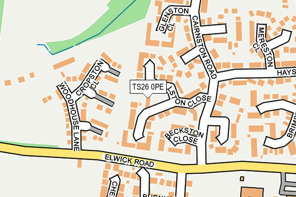TS26 0PE map - OS OpenMap – Local (Ordnance Survey)