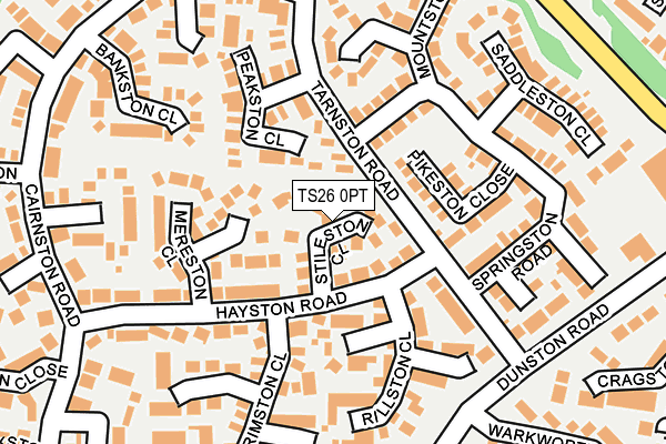 TS26 0PT map - OS OpenMap – Local (Ordnance Survey)