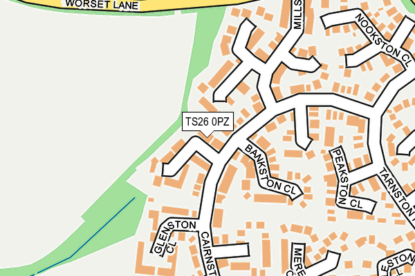 TS26 0PZ map - OS OpenMap – Local (Ordnance Survey)