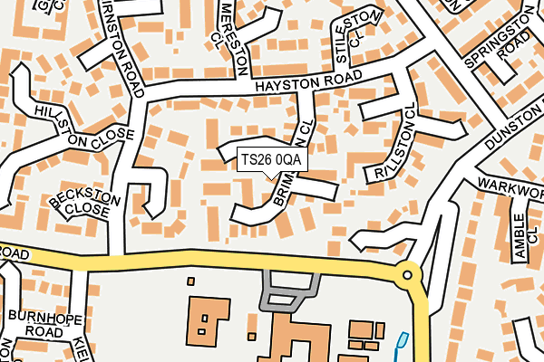 TS26 0QA map - OS OpenMap – Local (Ordnance Survey)
