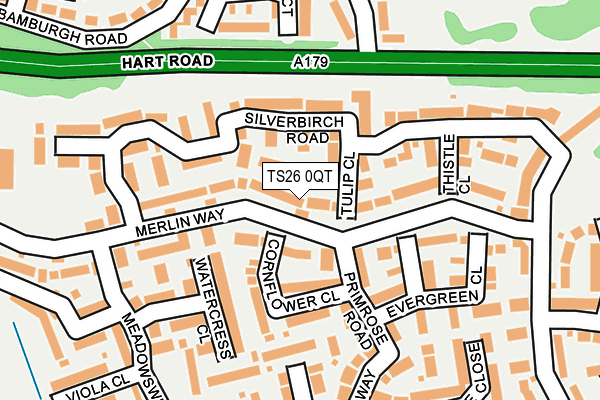 TS26 0QT map - OS OpenMap – Local (Ordnance Survey)