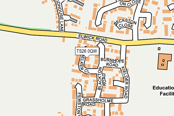 TS26 0QW map - OS OpenMap – Local (Ordnance Survey)