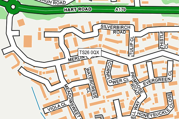 TS26 0QX map - OS OpenMap – Local (Ordnance Survey)