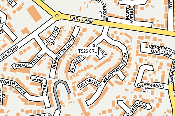 TS26 0RL map - OS OpenMap – Local (Ordnance Survey)