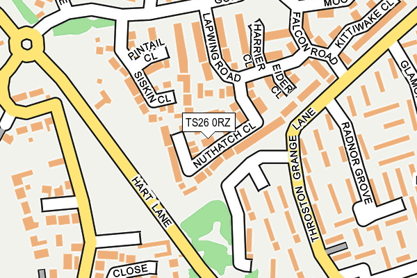 TS26 0RZ map - OS OpenMap – Local (Ordnance Survey)