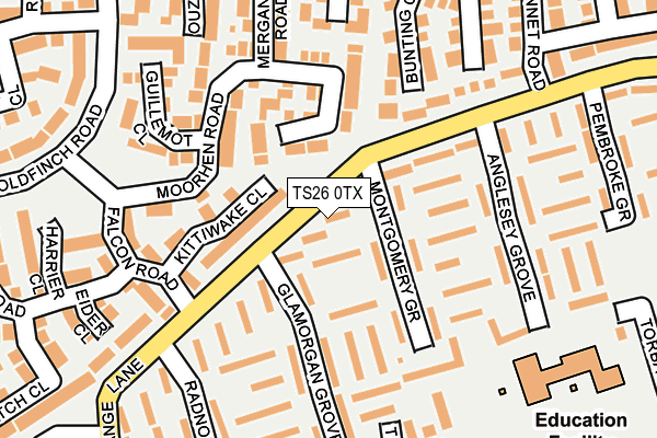 TS26 0TX map - OS OpenMap – Local (Ordnance Survey)
