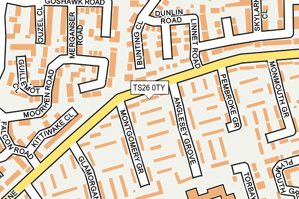 TS26 0TY map - OS OpenMap – Local (Ordnance Survey)
